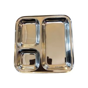 One (1) Ecozoi 3-Section Divided Plate / Compartment Tray 10" x 10" Portion Co.